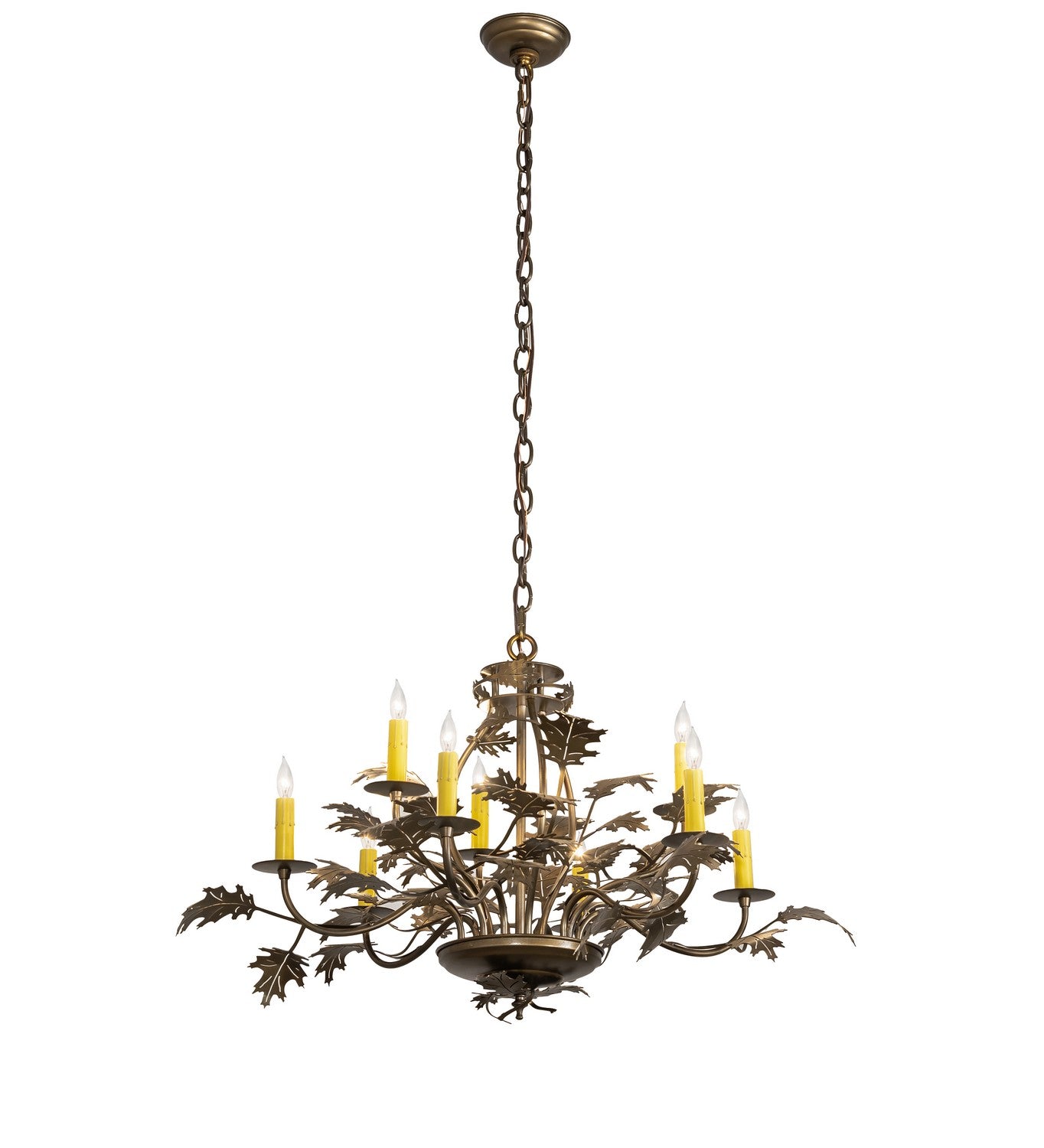 Meyda Tiffany - 225725 - Nine Light Chandelier - Oak Leaf - Antique Copper