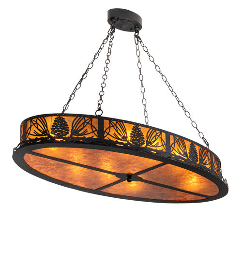 Meyda Tiffany - 225845 - Eight Light Pendant - Pinecone - Textured Black