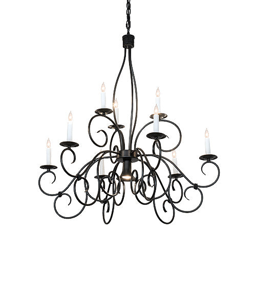 Meyda Tiffany - 227102 - Ten Light Chandelier - Grace - Blackwash