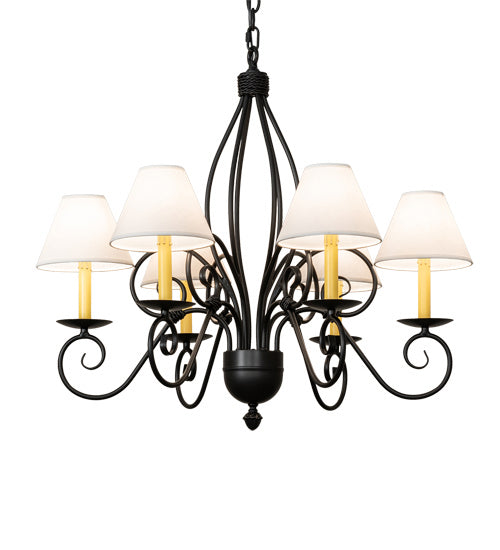 Meyda Tiffany - 227499 - Six Light Chandelier - Squire - Black Metal