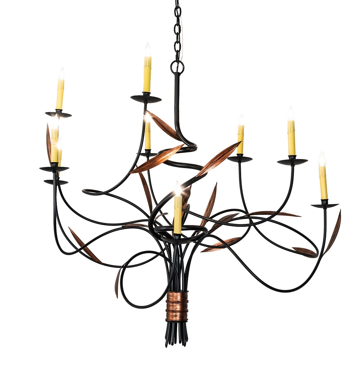 Meyda Tiffany - 227898 - Nine Light Chandelier - Layla - Blackwash & Cimarron Bronze