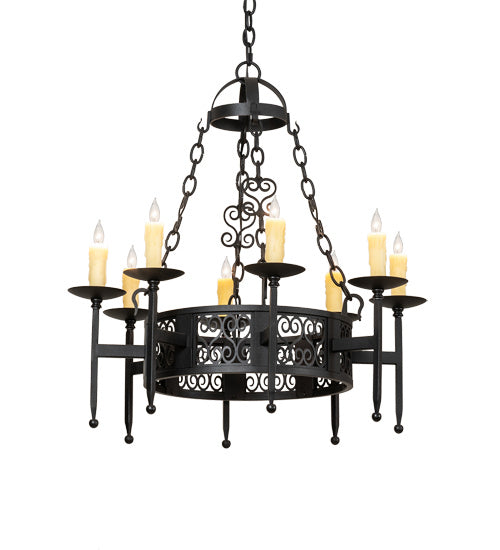 Meyda Tiffany - 228282 - Eight Light Chandelier - Toscano - Textured Black