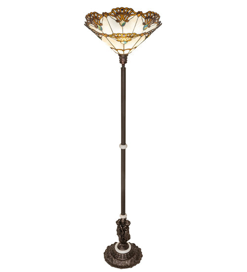 Meyda Tiffany - 228408 - One Light Floor Lamp - Shell With Jewels - Mahogany Bronze