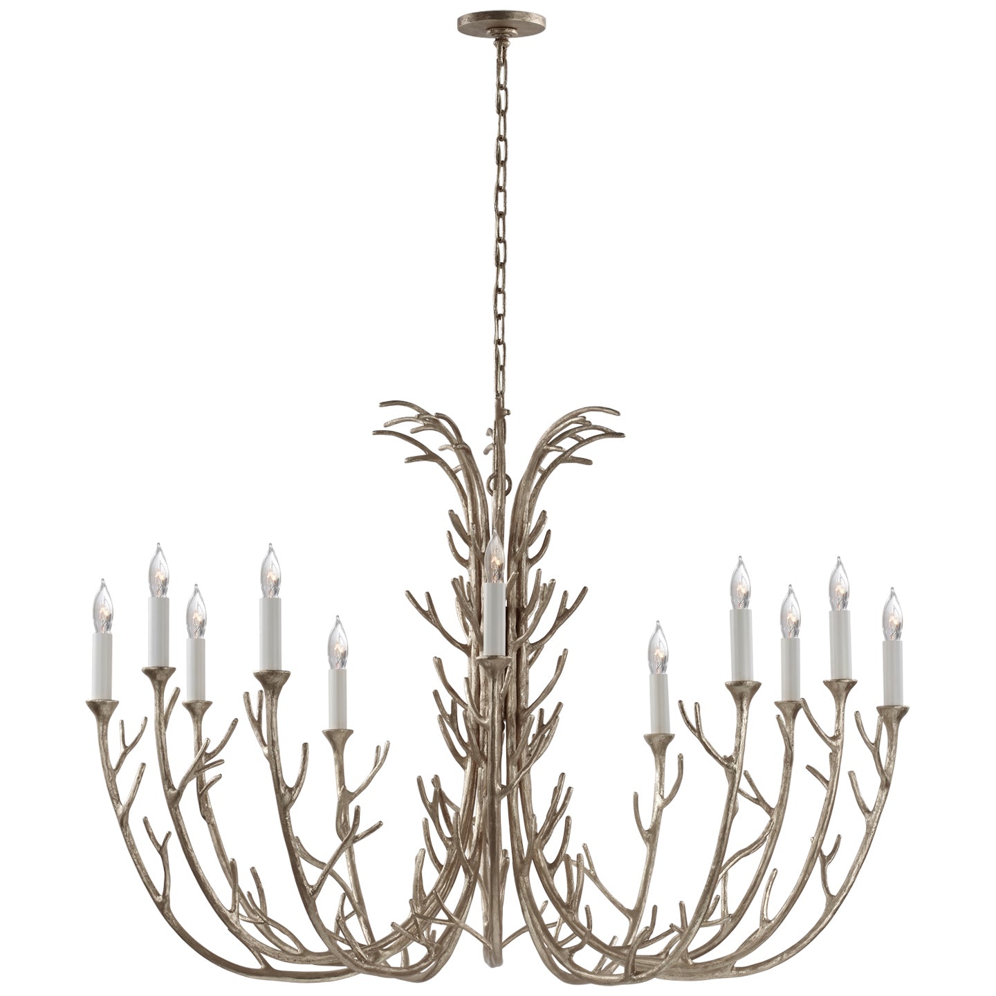 Visual Comfort Signature - JN 5080BSL - 12 Light Chandelier - Silva - Burnished Silver Leaf