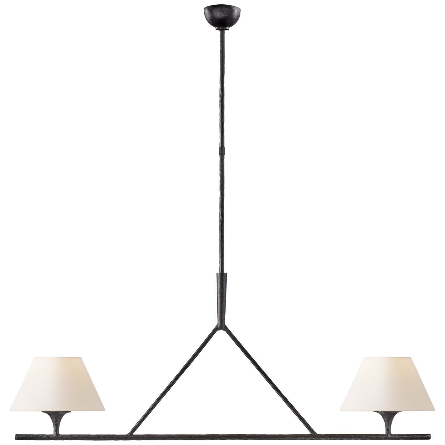 Visual Comfort Signature - S 5405AI-L - Two Light Chandelier - Cesta - Aged Iron