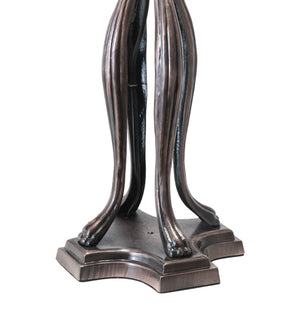 Meyda Tiffany - 228799 - Three Light Table Lamp - Roseborder - Mahogany Bronze