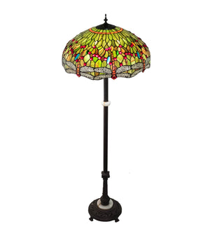 Meyda Tiffany - 228851 - Three Light Floor Lamp - Tiffany Hanginghead Dragonfly - Mahogany Bronze