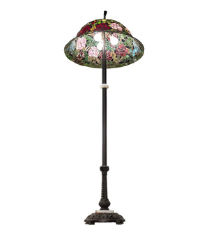 Meyda Tiffany - 229110 - Three Light Floor Lamp - Tiffany Rosebush - Mahogany Bronze