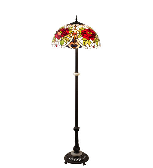 Meyda Tiffany - 230195 - Three Light Floor Lamp - Renaissance Rose