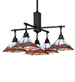 Meyda Tiffany - 230380 - Five Light Chandelier - Prairie Dragonfly - Craftsman Brown