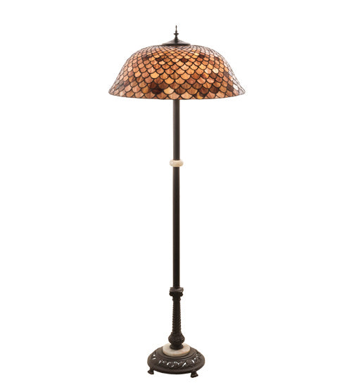 Meyda Tiffany - 230384 - Three Light Floor Lamp - Fishscale - Mahogany Bronze