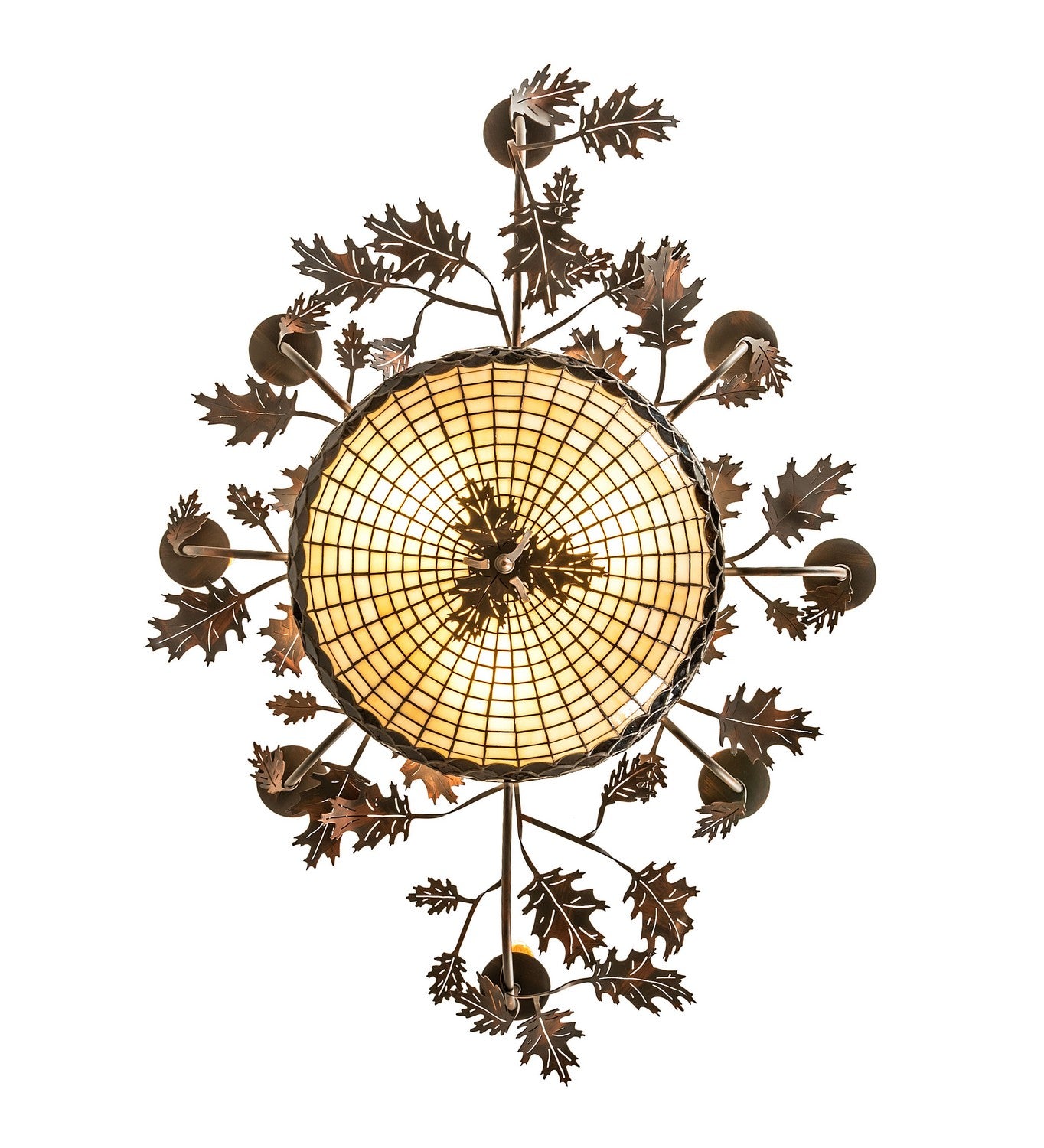 Meyda Tiffany - 230422 - Eight Light Chandelier - Greenbriar Oak - Old Copper Pot