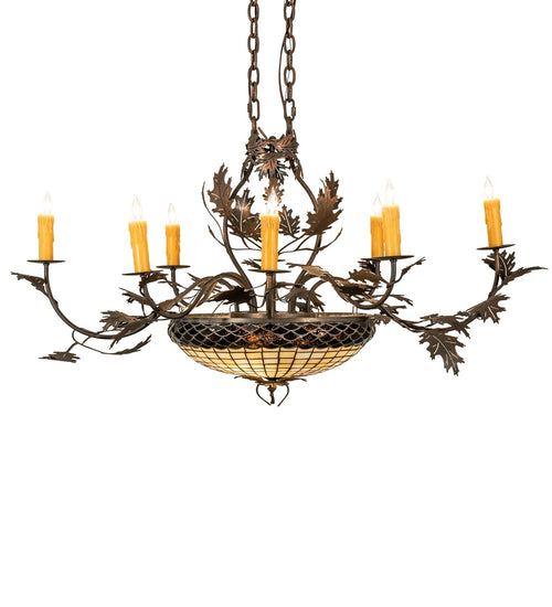 Meyda Tiffany - 230422 - Eight Light Chandelier - Greenbriar Oak - Old Copper Pot