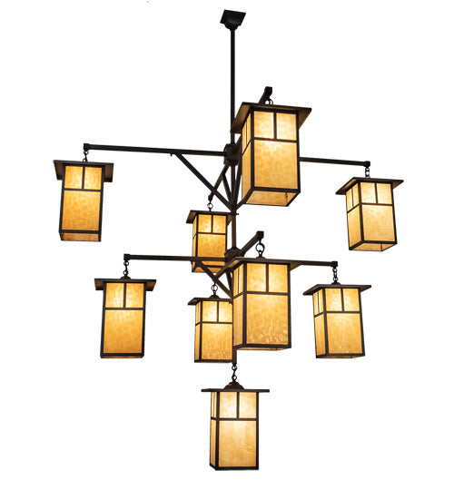 Meyda Tiffany - 230747 - Nine Light Chandelier - Hyde Park - Craftsman Brown