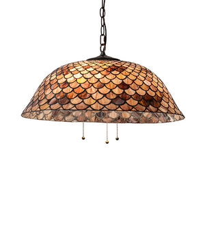 Meyda Tiffany - 231153 - Three Light Pendant - Tiffany Fishscale - Mahogany Bronze