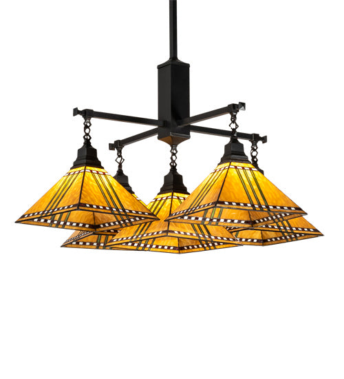 Meyda Tiffany - 231650 - Five Light Chandelier - Prairie Corn - Craftsman Brown