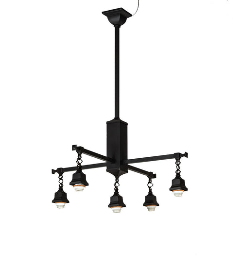 Meyda Tiffany - 231691 - Five Light Chandelier - Nuevo Mission - Craftsman Brown