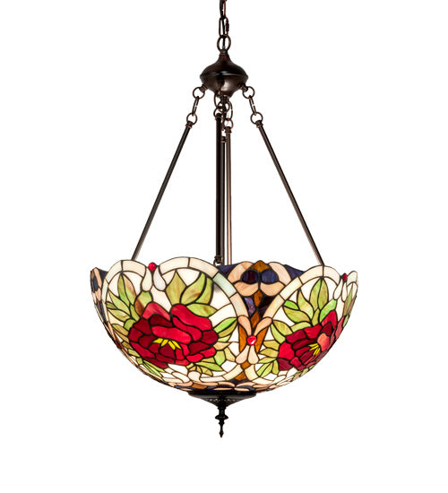 Meyda Tiffany - 232775 - Three Light Pendant - Renaissance Rose - Mahogany Bronze