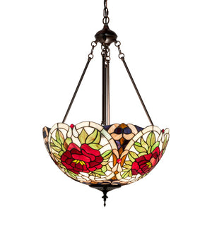 Meyda Tiffany - 232775 - Three Light Pendant - Renaissance Rose - Mahogany Bronze