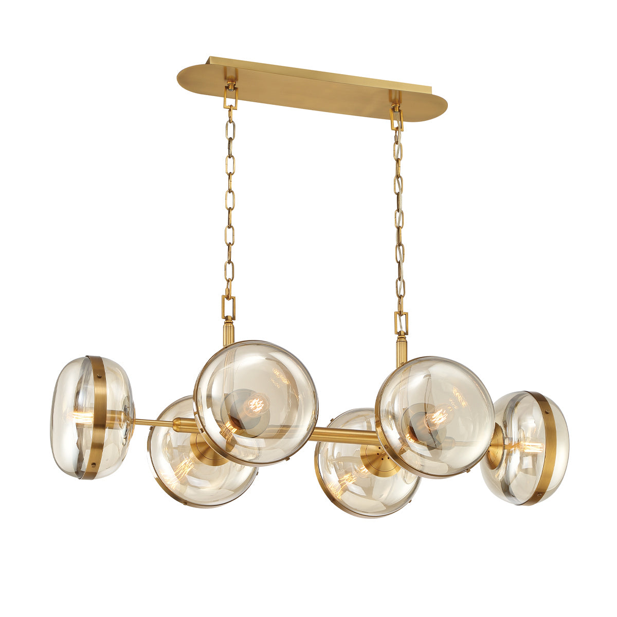 Eurofase - 38130-014 - NOTTINGHAM-CHD-6LT-43IN-BR-AM - NOTTINGHAM - Brass