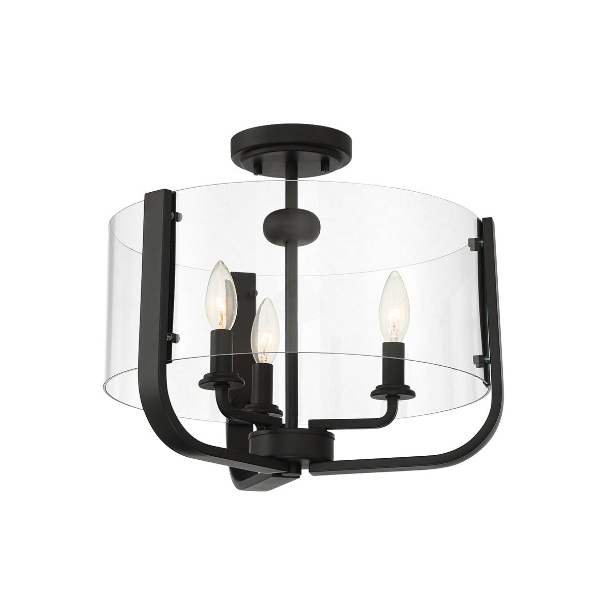 Eurofase - 38156-038 - Three Light Semi Flush Mount - Campisi - Black