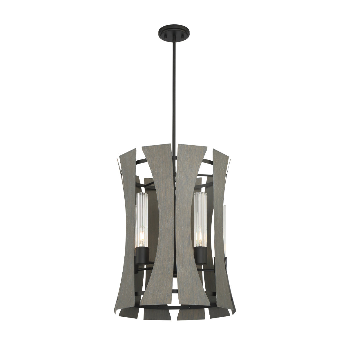 Eurofase - 38163-012 - LED Pendant - Pennino - Matte Black W/ Grey Wood