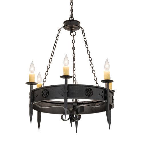 Meyda Tiffany - 234341 - Six Light Chandelier - Calandra - Chestnut