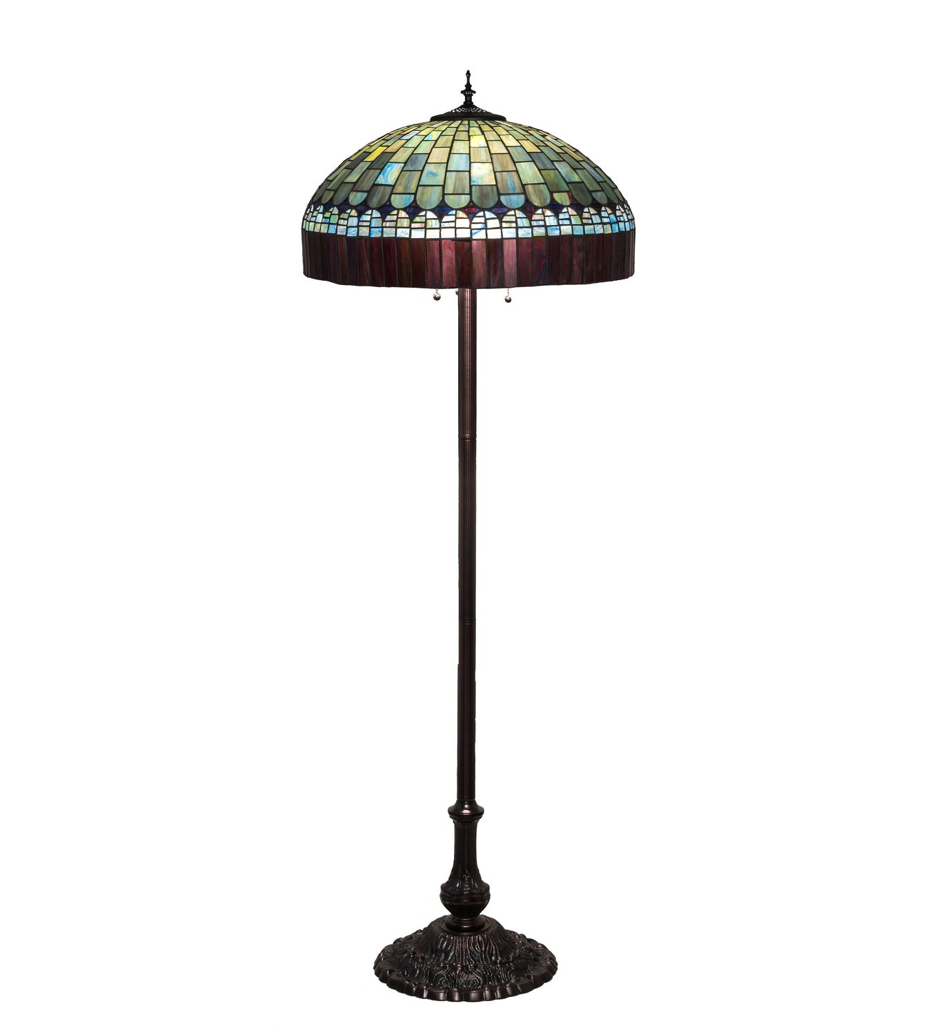 Meyda Tiffany - 26491 - Three Light Floor Lamp - Tiffany Candice - Mahogany Bronze