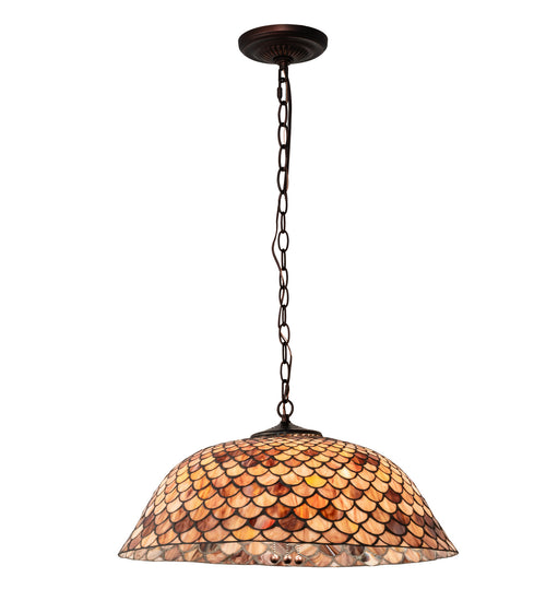 Meyda Tiffany - 31160 - Three Light Pendant - Tiffany Fishscale - Mahogany Bronze