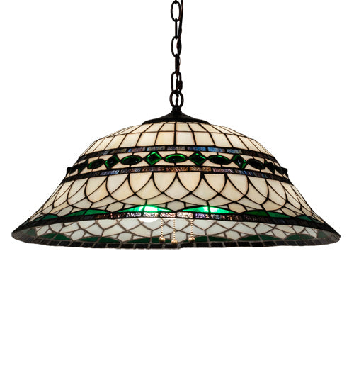 Meyda Tiffany - 37303 - Three Light Pendant - Tiffany Roman - Mahogany Bronze