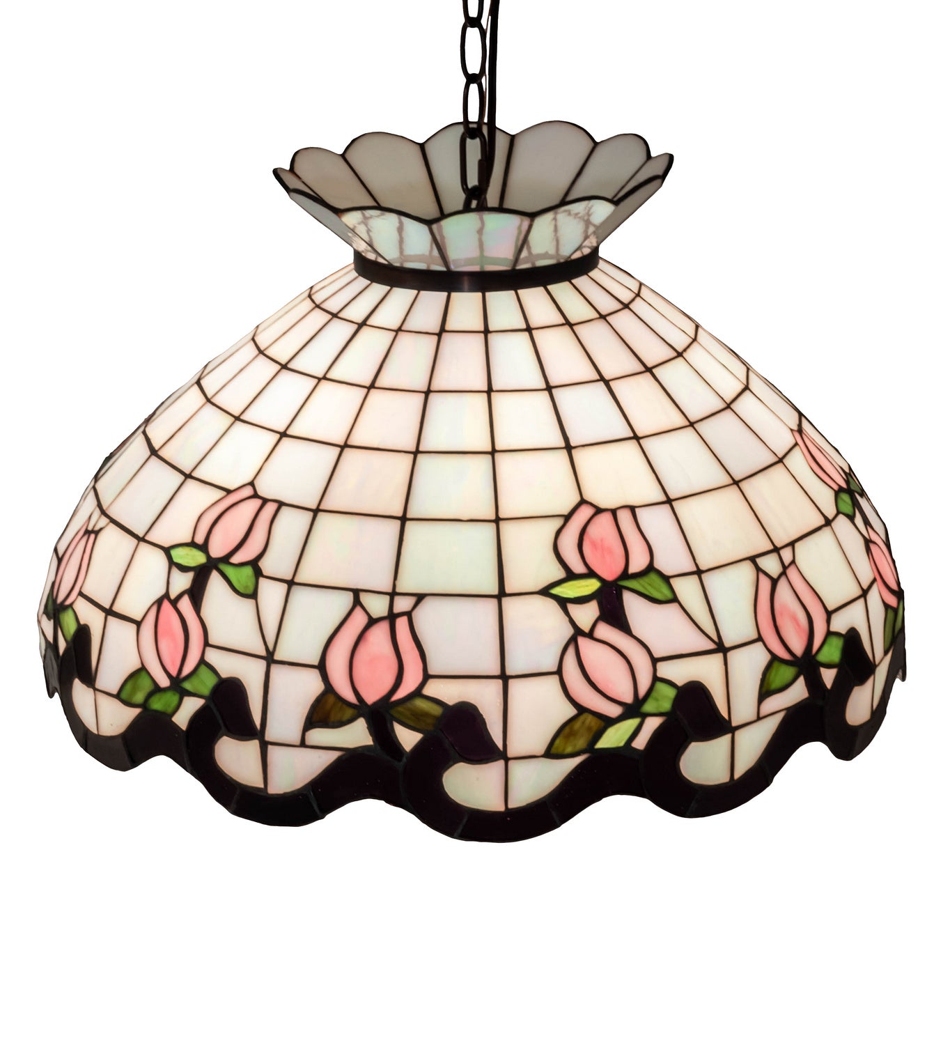 Meyda Tiffany - 46579 - Three Light Pendant - Roseborder - Mahogany Bronze