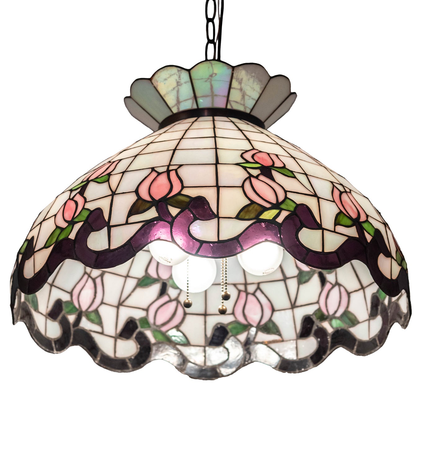 Meyda Tiffany - 46579 - Three Light Pendant - Roseborder - Mahogany Bronze