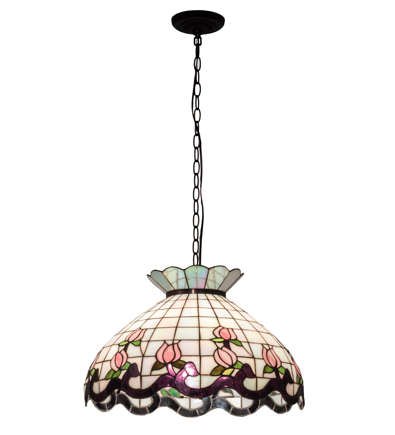 Meyda Tiffany - 46579 - Three Light Pendant - Roseborder - Mahogany Bronze