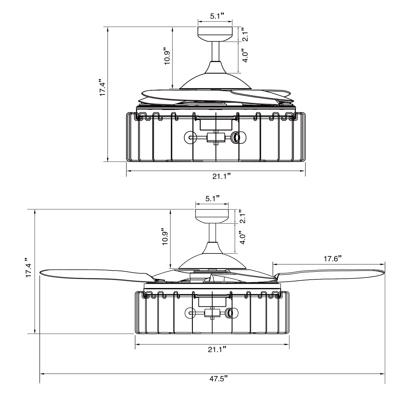 Beacon Lighting - 51104001 - 48``Ceiling Fan - Sheridan - Oil Rubbed Bronze