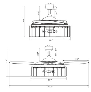 Beacon Lighting - 51104001 - 48``Ceiling Fan - Sheridan - Oil Rubbed Bronze
