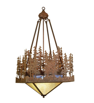 Meyda Tiffany - 50292 - Two Light Pendant - Pine Lake - Hand Painted Rust