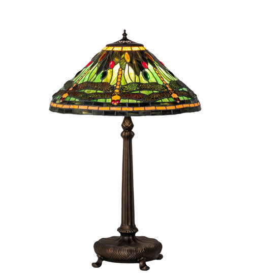 Meyda Tiffany - 52441 - One Light Table Lamp - Tiffany Dragonfly - Mahogany Bronze