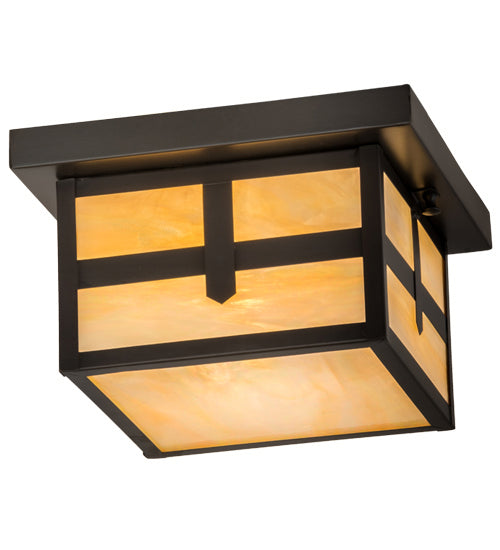 Meyda Tiffany - 52713 - One Light Flushmount - Hyde Park - Craftsman Brown