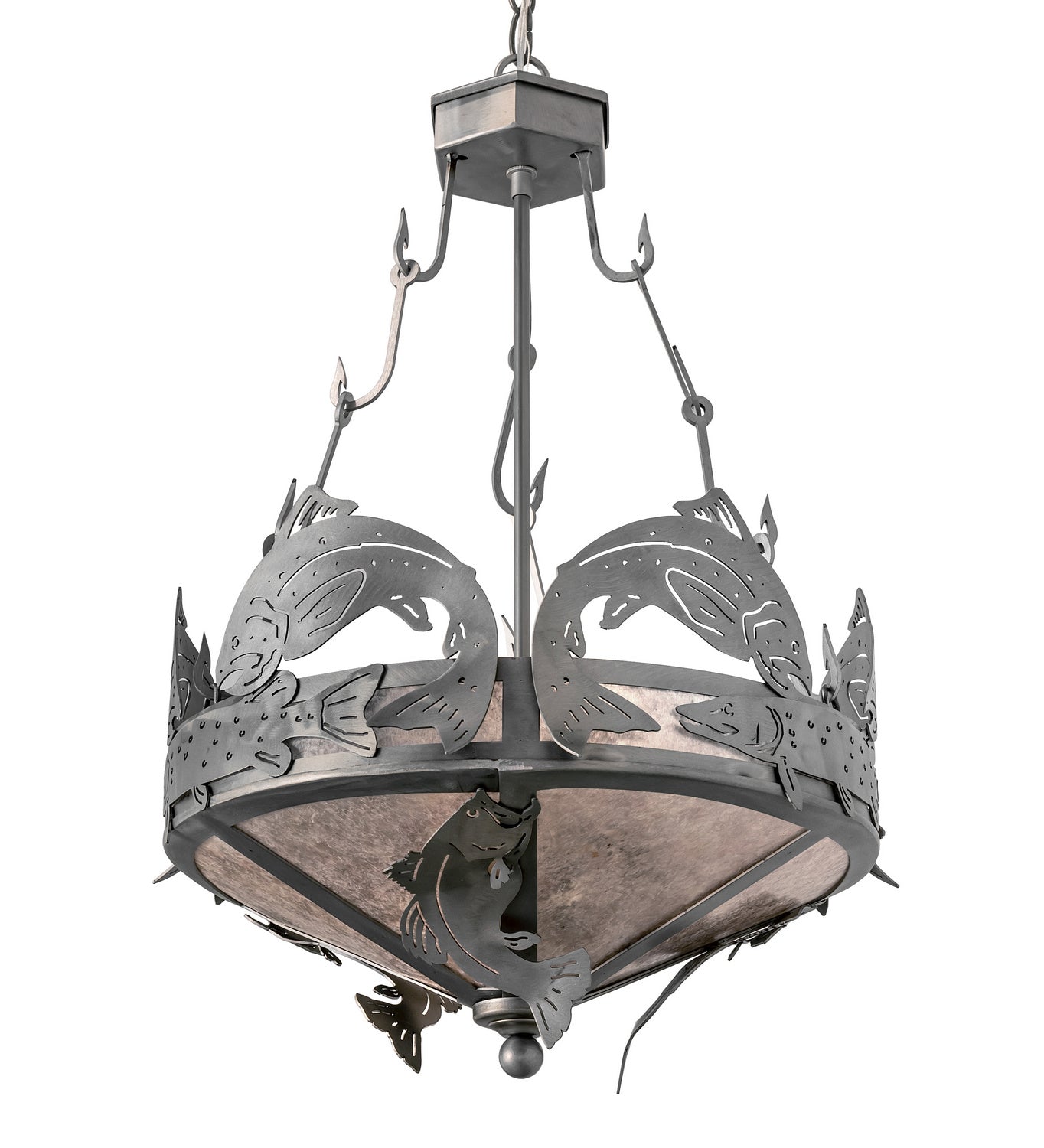 Meyda Tiffany - 65156 - Two Light Inverted Pendant - Catch Of The Day - Industrial Steel