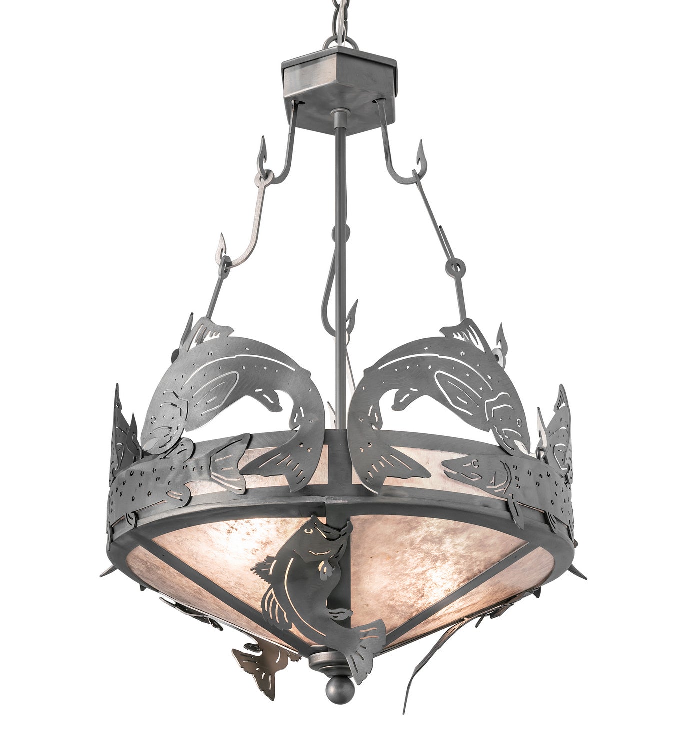 Meyda Tiffany - 65156 - Two Light Inverted Pendant - Catch Of The Day - Industrial Steel