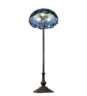 Meyda Tiffany - 70021 - Three Light Floor Lamp - Tiffany Hanginghead Dragonfly - Mahogany Bronze