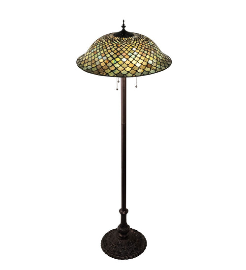 Meyda Tiffany - 71245 - Three Light Floor Lamp - Fishscale - Mahogany Bronze