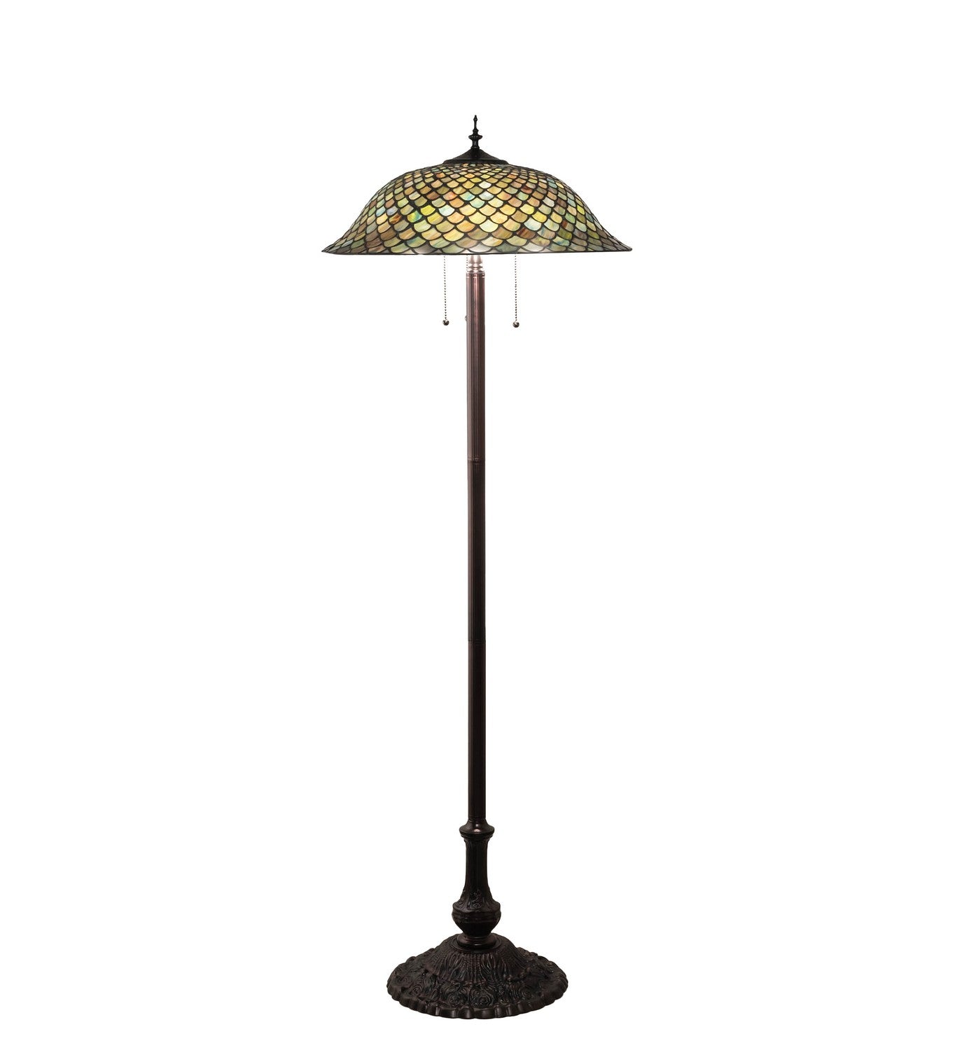 Meyda Tiffany - 71245 - Three Light Floor Lamp - Fishscale - Mahogany Bronze