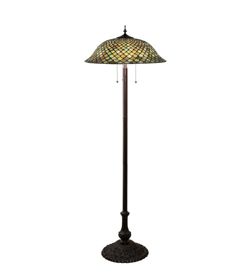 Meyda Tiffany - 71245 - Three Light Floor Lamp - Fishscale - Mahogany Bronze