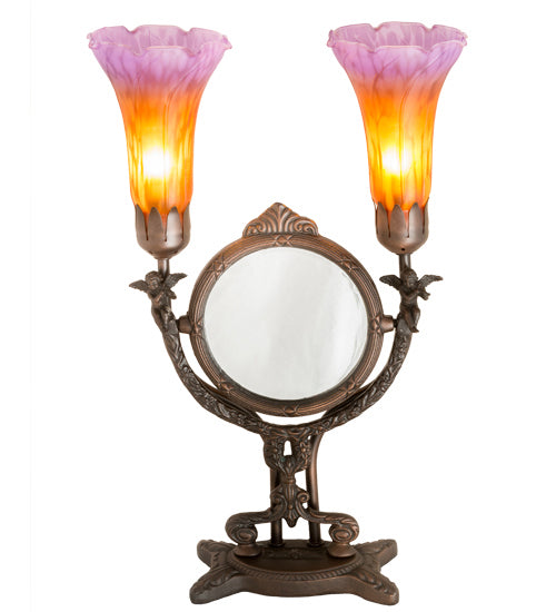 Meyda Tiffany - 98442 - Accent Lamp - Amber/Purple Pond Lily - Mahogany Bronze