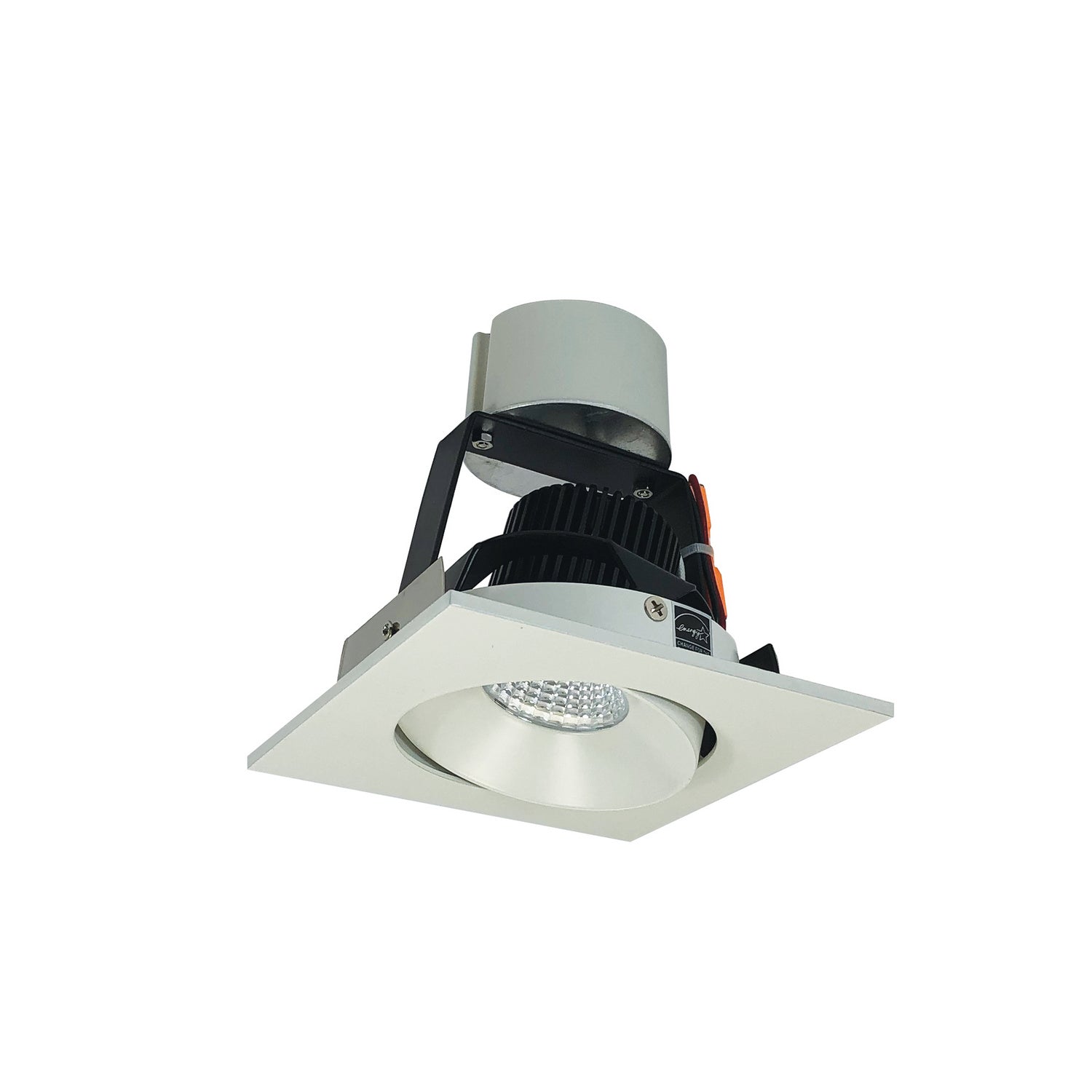 Nora Lighting - NIR-4SC50XWW - 4" Retrofit Square Reg Cone Adj - Rec Iolite - White Reflector / White Flange