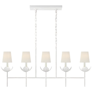 Visual Comfort Signature - JN 5630PW-L - Five Light Linear Chandelier - Illana - Plaster White