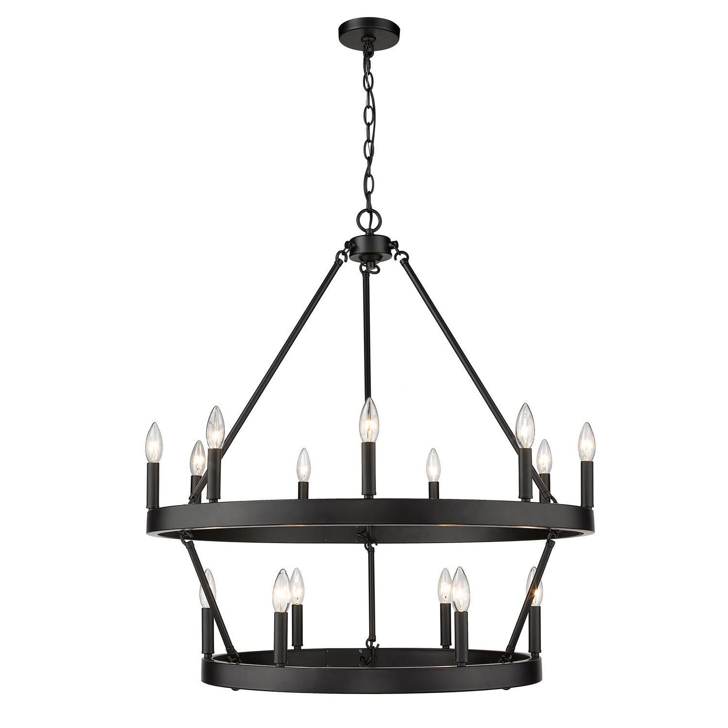 Golden - 1017-96 BLK - 15 Light Chandelier - Alastair - Matte Black