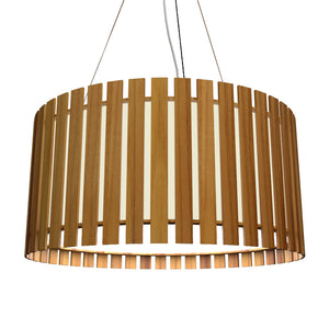 Accord Lighting - 1092.12 - Three Light Pendant - Slatted - Teak