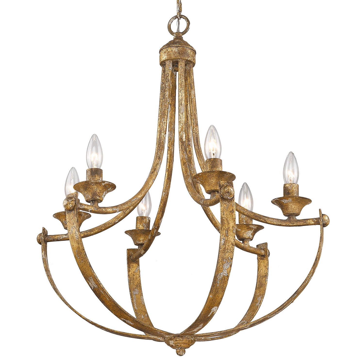 Golden - 0815-6 HG - Six Light Chandelier - Victoria - Heirloom Gold